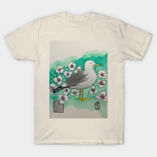 Utah state bird and flower, the seagull and Sego lily T-Shirt